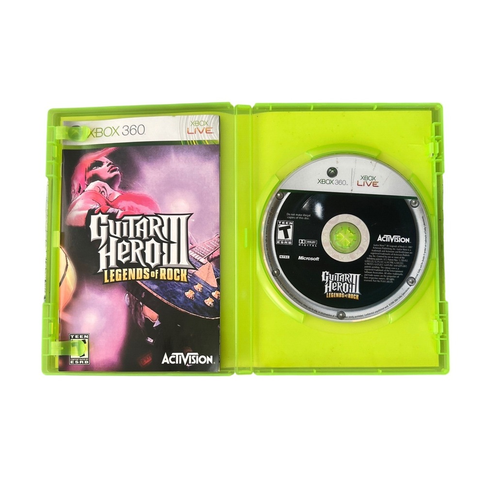 Guitar Hero III Legends of Rock Xbox 360 Game with Manual Activision - Picture 3 of 3